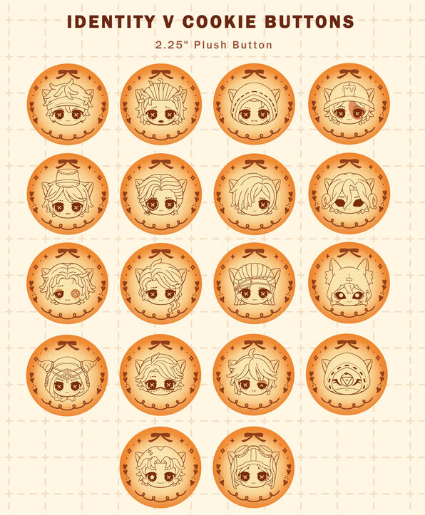 Identity V Plush Cookie Buttons